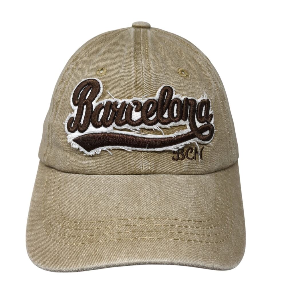 Barcelona Slideback Hat Brown One Size Adjustable Embroidered Outdoor